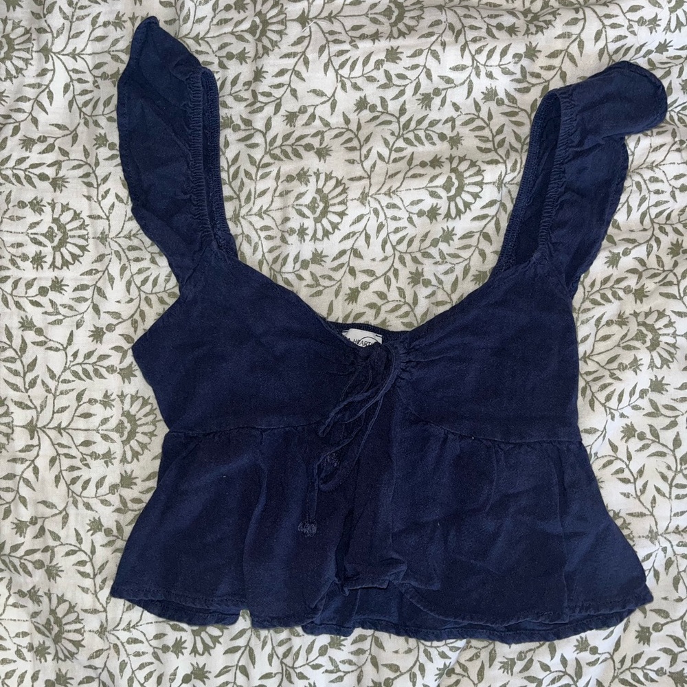 Navy Pacsun Babydoll Top